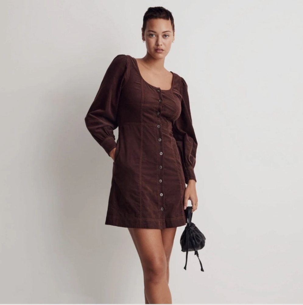 Madewell Chocolate Long Sleeve Dress